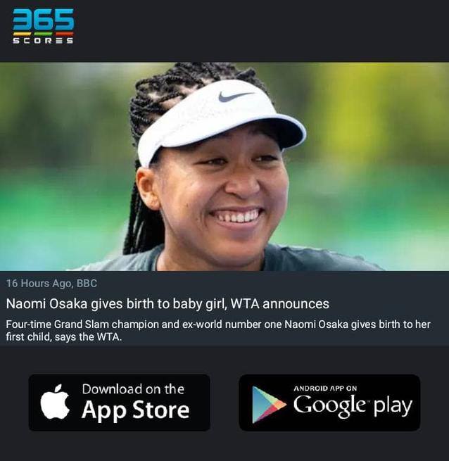 Naomi Osaka gives birth to a baby girl https://t.co/FSdIa60MP4