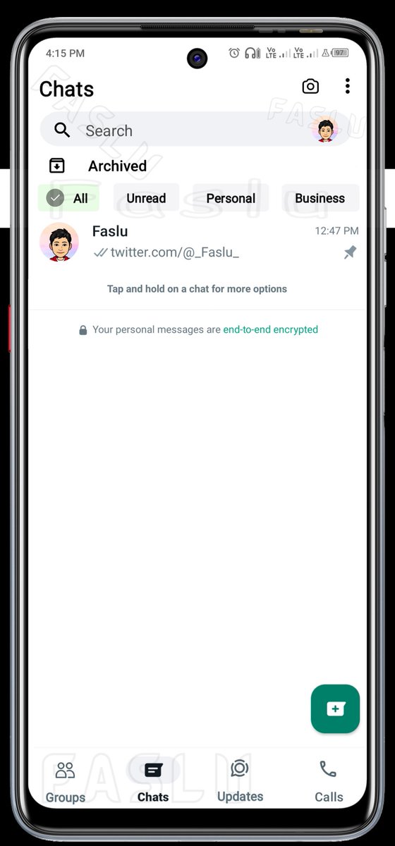 Faslu_35's tweet photo. Redesigned action bar with Filter chat list.
#WhatsApp #Concept17 #_Faslu_ https://t.co/XxIZQBO5AL