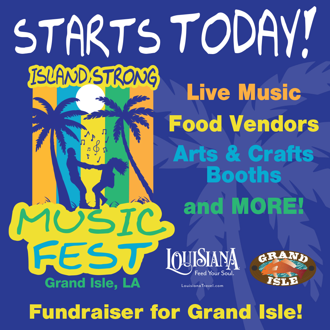 TownofGrandIsle's tweet photo. Island Strong Music Fest starts today!
Don't miss this three-day music festival to help Grand Isle's recovery. More information at: https://t.co/zO9x3CCAMN
Enjoy music, food, lots of craft booths, and other local vendors to support the town of Grand Isle's recovery! https://t.co/WFbMZDtUWI