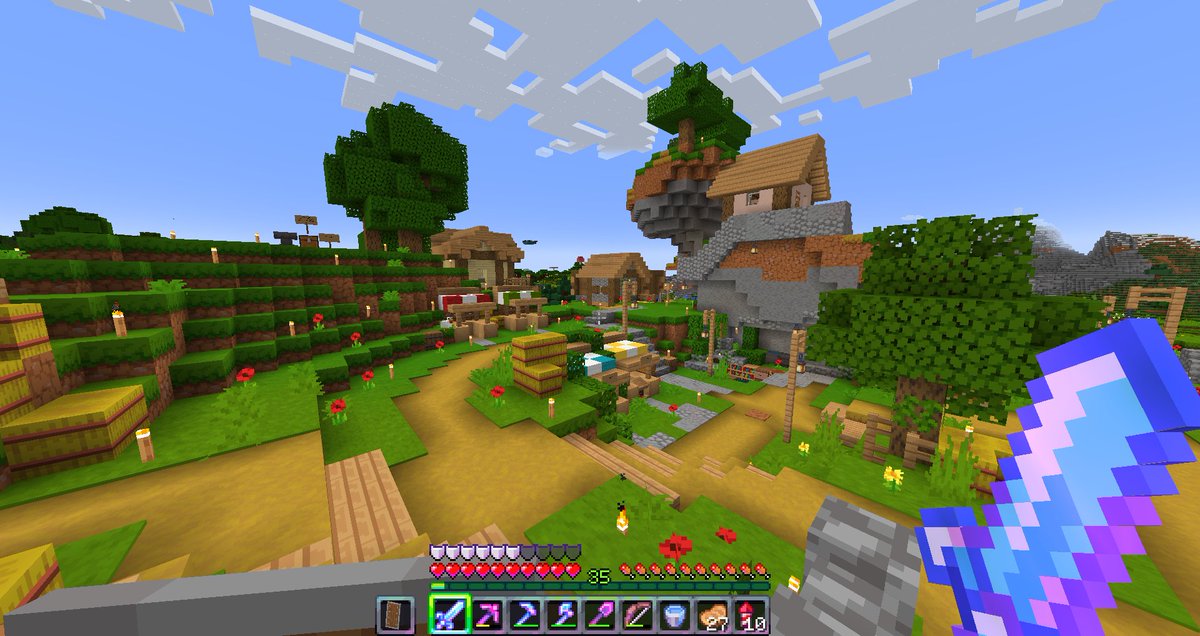 PlanetMinecraft's tweet photo. 🎉 Minecrafters, we've got something Brilliant for you! Meet "Brilliant 1.20" resource pack - a vibrant, fun, and essential upgrade to your game. 💎🌈

A team of pixel magicians reinvented the vanilla textures with a unified color palette and simple designs. And it doesn't end there - PvP, redstone, builders, survival players, they've got something for everyone! ✨🔨

Highlights include:
🔸 All new textures for EVERY block, entity, and item up to 1.20!
🔸 Animated ores, brighter Nether, custom paintings, and unique pumpkins! 🎃
🔸 Quality of life improvements like low fire, smaller shields and swords, and detailed redstone components. 

Bonus! Brilliant PvP Subpack for the warriors out there. Outlined ores, fancy ore blocks, simple wool textures, and bow charge indicators await you! 🏹

Revitalize your Minecraft world with Brilliant 1.20 now! Download it for Java Edition here 👉 https://t.co/YwIrDOTrcd 🚀

And guess what? It's Bedrock-compatible too! https://t.co/PZyHOEcIBz 🎮

Big kudos to the team:
@SnugBoat11 (blocks)
@block_snake (entities)
@Phenix_Builder (items)
@George_the_Rat (animated textures)

#Minecraft #ResourcePack