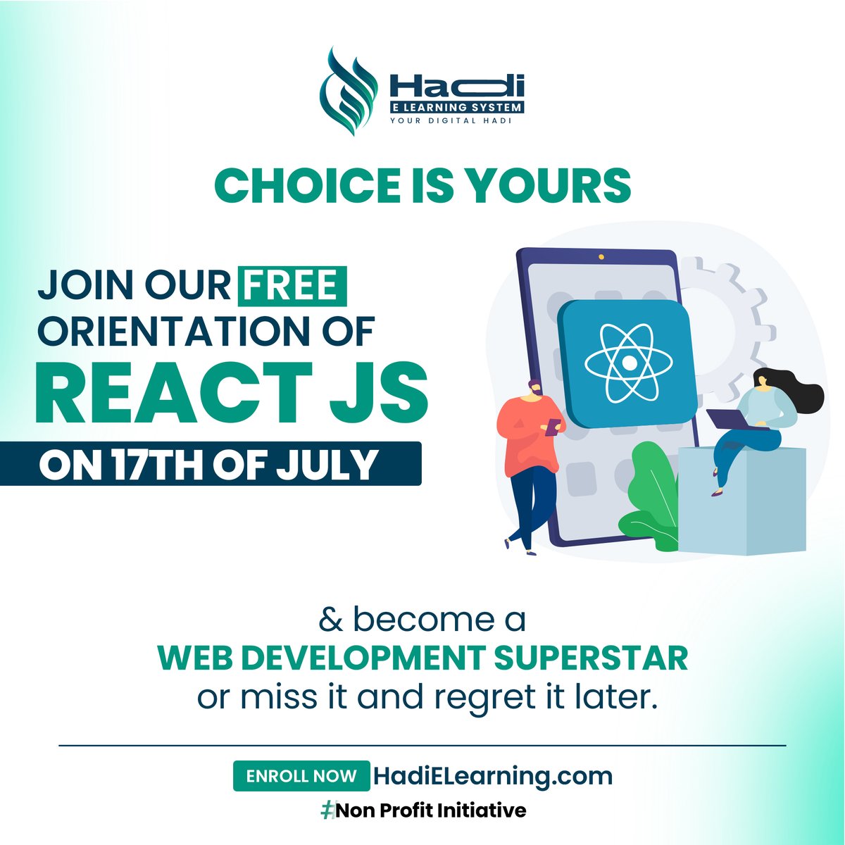 hadielearning's tweet photo. "Free React JS Orientation Class for Everyone"

Join our free orientation class on July 17th.

Enroll https://t.co/8M1Sf7gNMe

#ReactJS #React #JavaScript #WebDevelopment #FrontendDevelopment #LearnReact #ReactCourse #ReactTutorial #ReactBeginners #ReactMasterclass #hadielearning https://t.co/VQq8sMtMfh