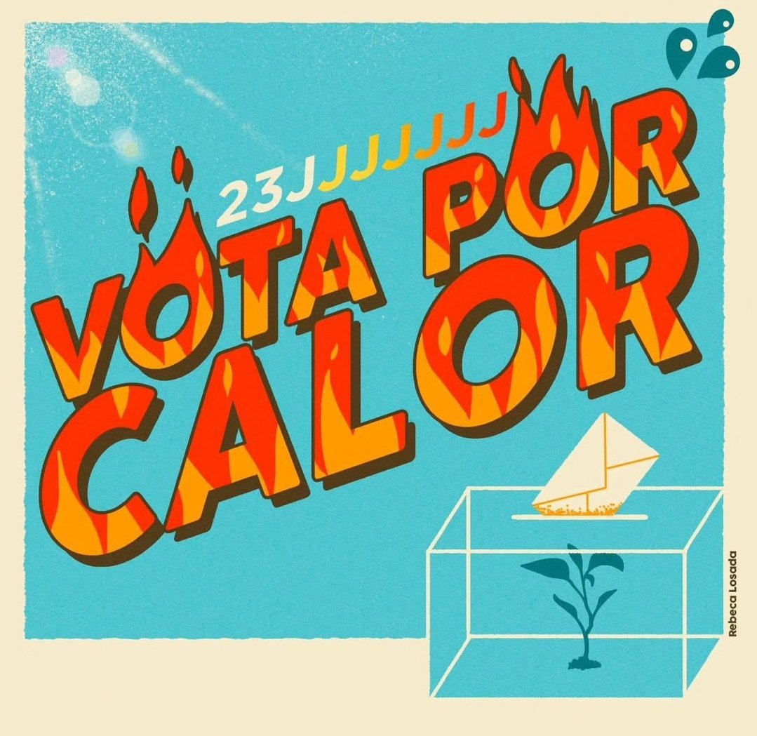 Necessitem una mobilització massiva en favor de la lluita contra la crisi climàtica i la justícia social. L'amenaça és estar quatre anys sota un govern negacionista del canvi climàtic a nivell estatal, govern que ja estem patint al País Valencià. El 23J, totes a les urnes! 💚