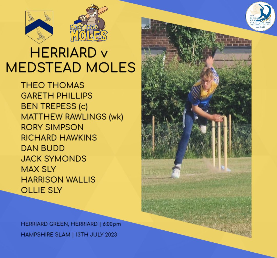 Back to <a href="/HampshireSlam/">HampshireSlam</a> action for the club this evening as, following last week's washout, the Moles make attempt two at the trip to <a href="/HerriardCricket/">Herriard Cricket</a>. With a first Slam win at Badshot Lea fresh in the memory, another win tonight would blow the group wide open. The Moles XI: