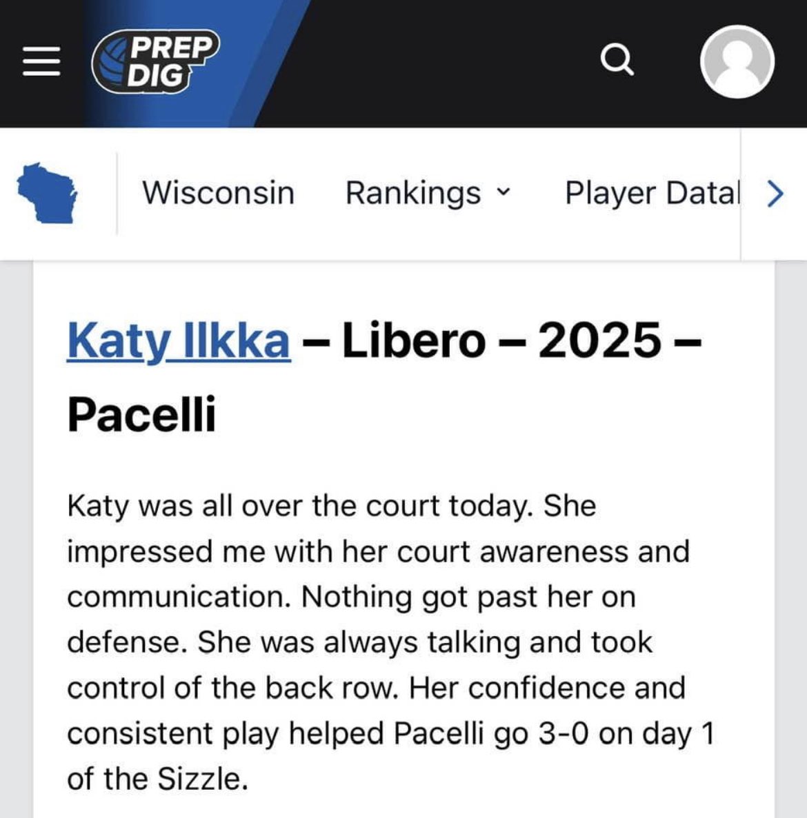 Katy Ilkka (@ilkkakaty) on Twitter photo Thank you Prep Dig for mentioning me in this article. I had an amazing time playing with my school team at the Prep Dig Sizzle. We went 3-0 yesterday and I can’t wait to see what we will accomplish today! ❤️🏐<a href="/prepdigrachel/">PrepDigRachel</a> <a href="/PrepDig/">Prep Dig 🏐</a> <a href="/WisconsinIce/">Wisconsin Ice</a> Thank you Prep Dig for mentioning me in this article. I had an amazing time playing with my school team at the Prep Dig Sizzle. We went 3-0 yesterday and I can’t wait to see what we will accomplish today! ❤️🏐<a href="/prepdigrachel/">PrepDigRachel</a> <a href="/PrepDig/">Prep Dig 🏐</a> <a href="/WisconsinIce/">Wisconsin Ice</a>