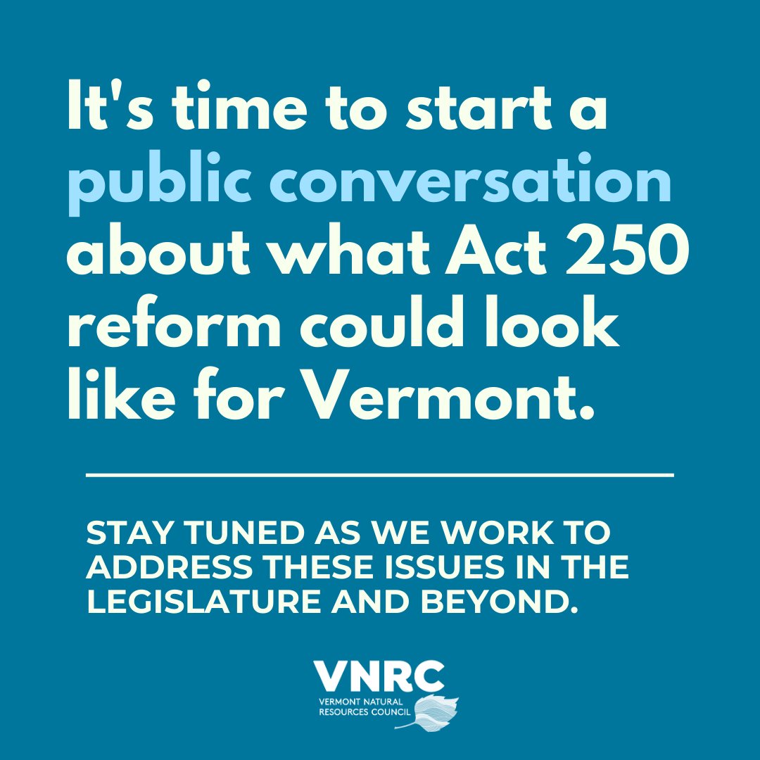 🌱 Act 250 Reform: Balancing Development &amp; Conservation in VT

What if project location, not size, triggered Act 250 review? That way, housing could be streamlined in town centers while protecting natural spaces. Join the conversation on Act 250 reform in Vermont. #vtpoli