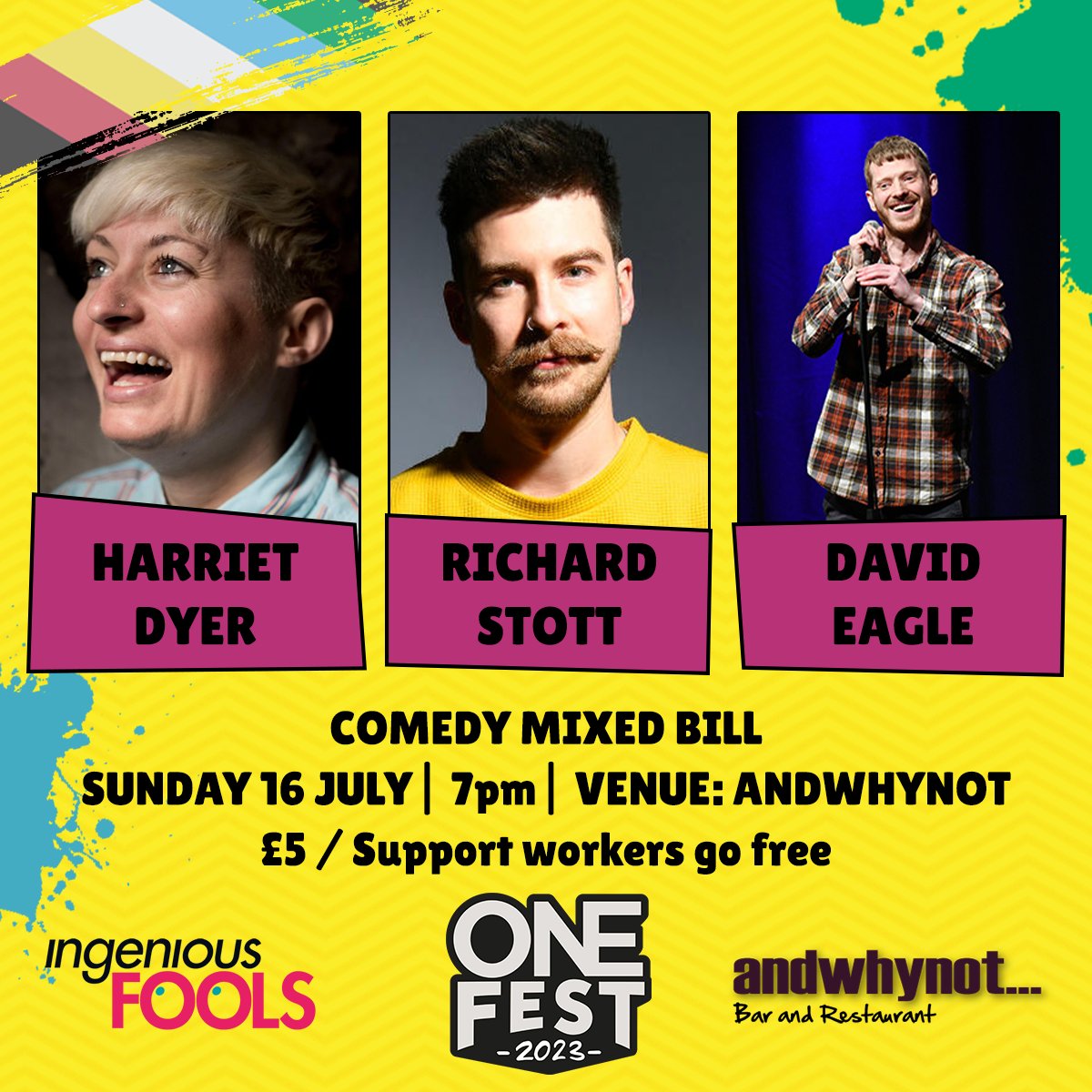 🎤 Fancy a laugh!? 😂 Sunday 16 July, 7pm | Start your week off with some proper belly laughs as 3 amazing comedians take the stage at <a href="/andwhynotbar/">andwhynot</a> in Mansfield! Ingenious Fools have put together a line-up of incredible talent.

To book: bit.ly/45R4uPR