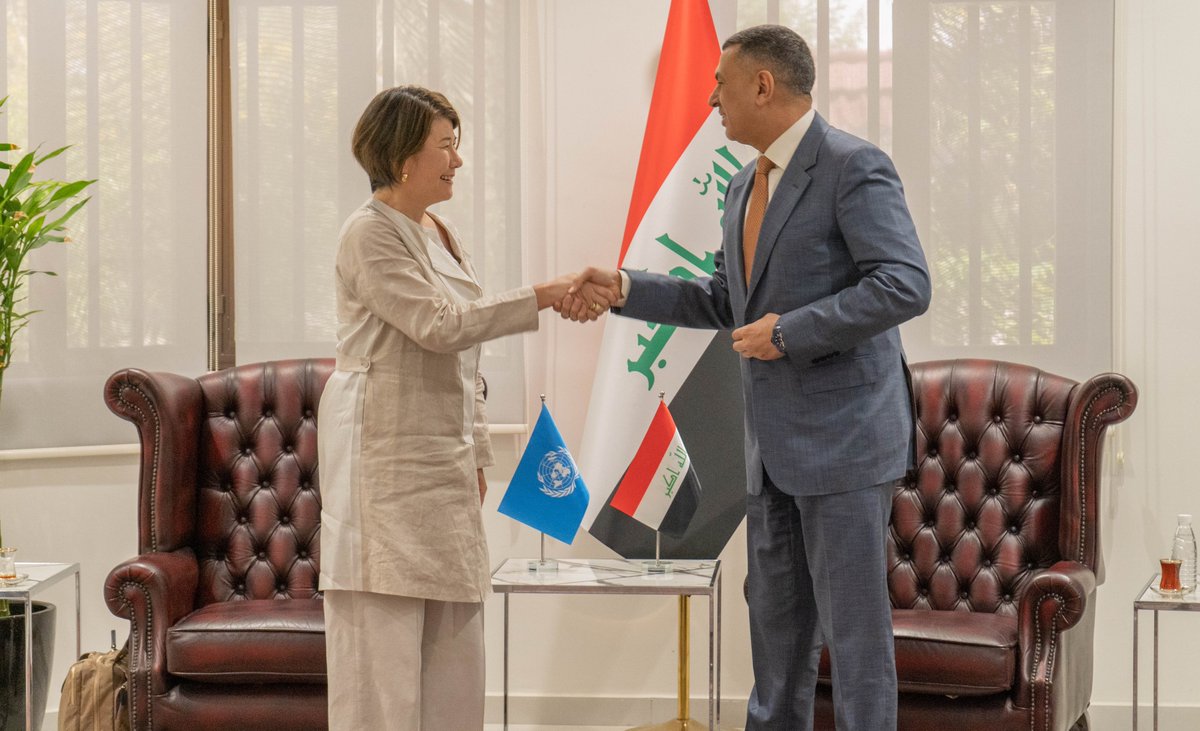 undpiniraq's tweet photo. Paving the way for a bright future in #Basra through collaboration and shared goals 🌍🤝

Ms. Asako Okai, UNDP Crisis Bureau Director, meets with Mr. Assad Al-Eidani, Governor of Basra, to address development challenges in Basra, and foster a mutual partnership. https://t.co/20mLWeRb07