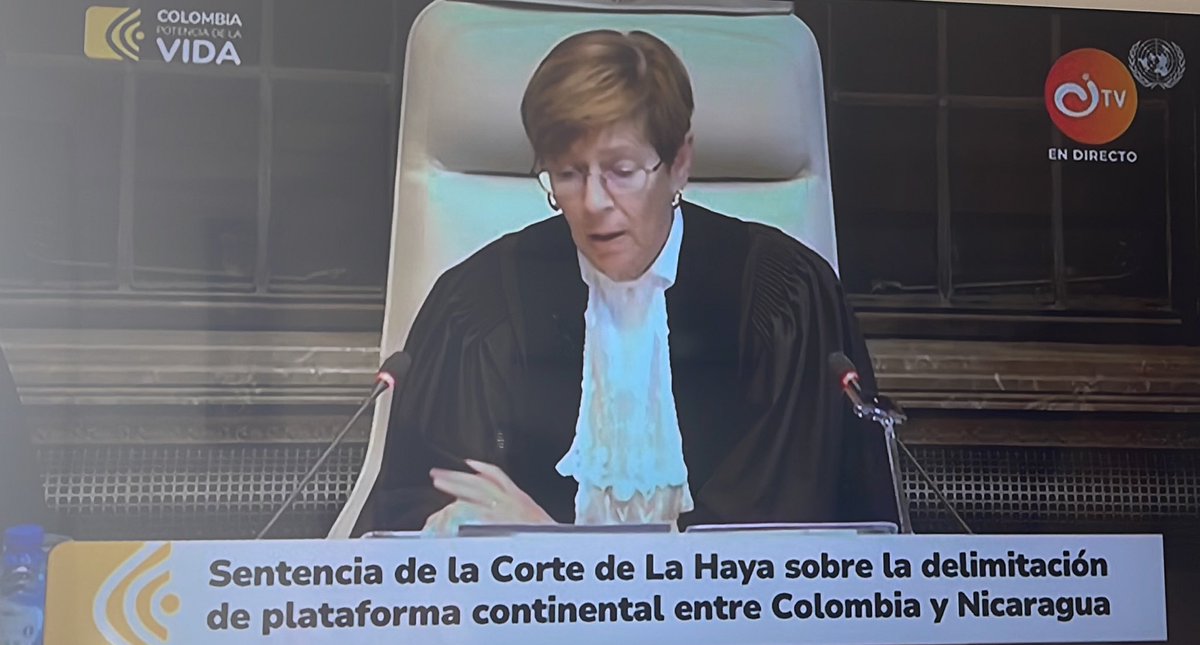 MediosAlianza's tweet photo. “Nicaragua no tiene derecho a una zona continental extendida a una línea base de San Andrés y Providencia, por estos motivos, la segunda solicitud de Nicaragua tampoco se va a validar”,  Joan Donoghue, presidenta de la Corte de La Haya, https://t.co/VryRZoCLYr