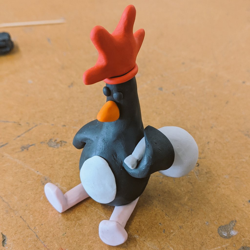 LauraTofarides's tweet photo. Have you seen this chicken?
Had fun delivering an @aardman modelmaking & animation workshop yesterday with @jimparkyn & Lily Goodwin
#stopmotionpuppet #stopmotion #animationworkshop #feathersmcgraw #wallaceandgromit #aardman #animation #modelmaking #animation https://t.co/eMc3OY6mD9