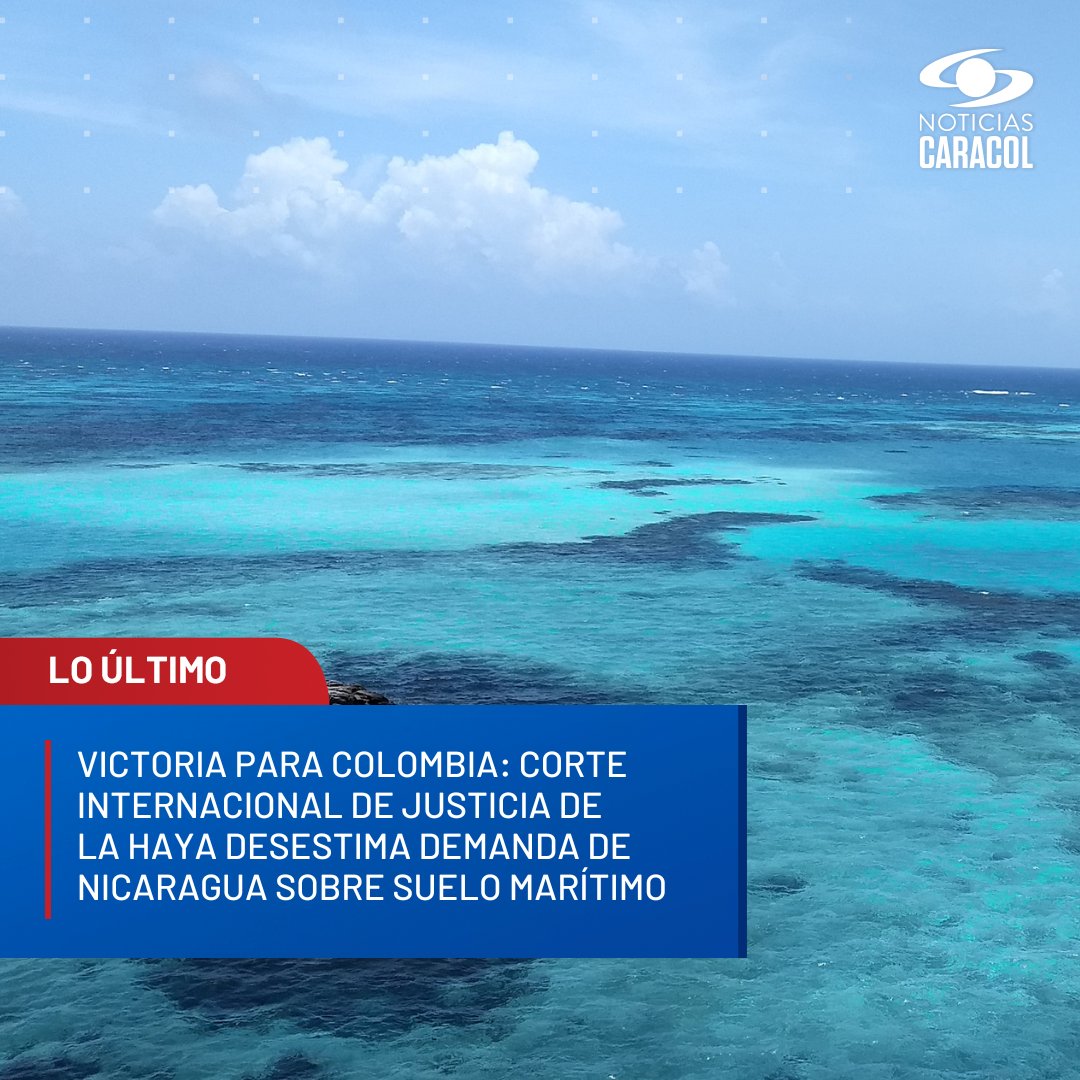 NoticiasCaracol's tweet photo. #ÚLTIMAHORA | Victoria para Colombia: Corte Internacional de Justicia de La Haya negó solicitud de Nicaragua de expandir su plataforma continental

Aquí todos los detalles 👉 https://t.co/CForh5gul2 https://t.co/CE02fjsV2x