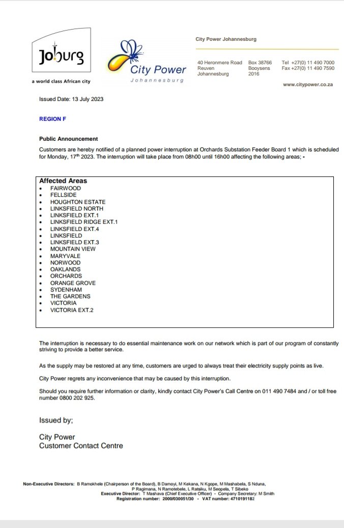 citypowerjhb-on-twitter-region-f-orchardsplannedoutage-please-be