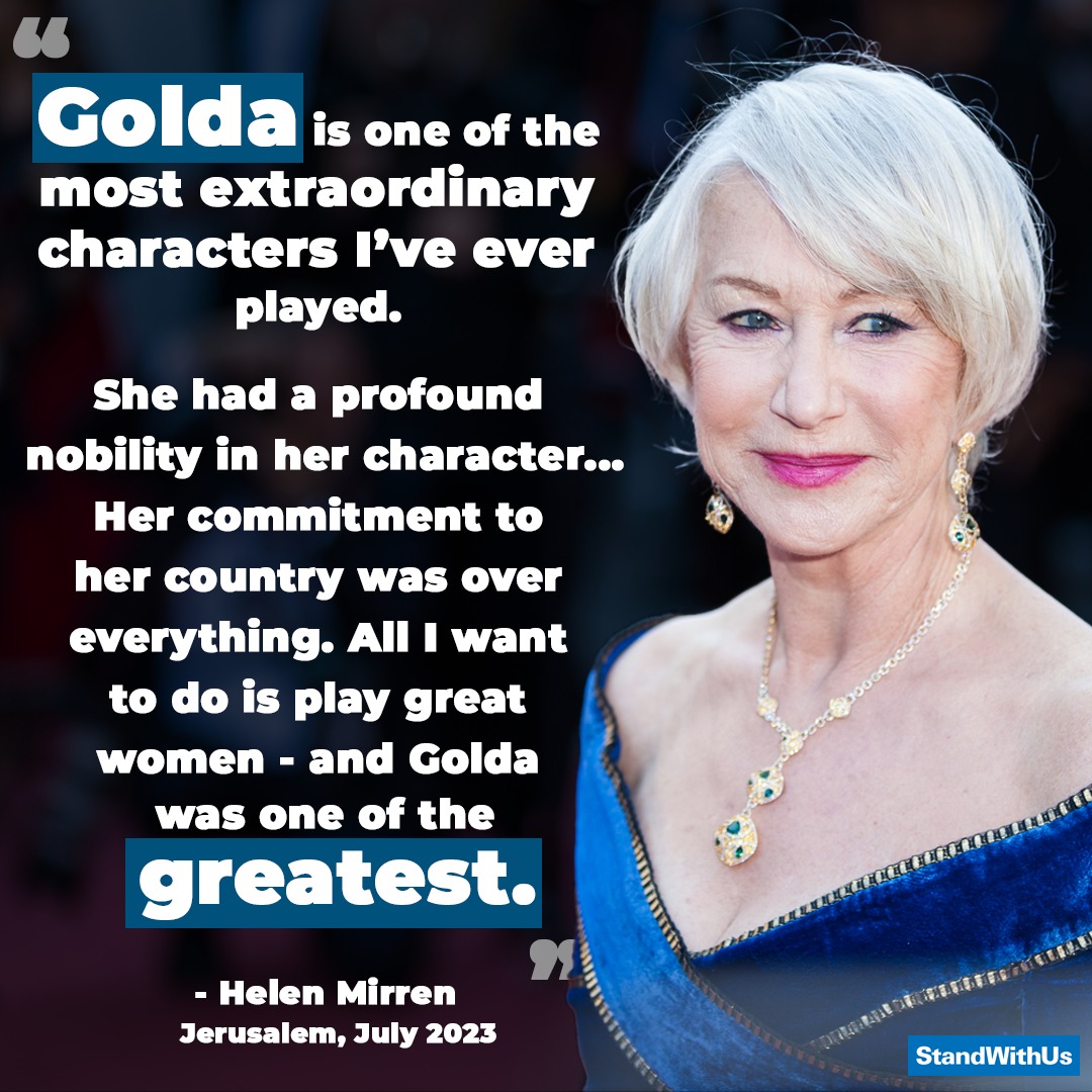 StandWithUs on X: We couldn't agree more with Helen Mirren: Golda