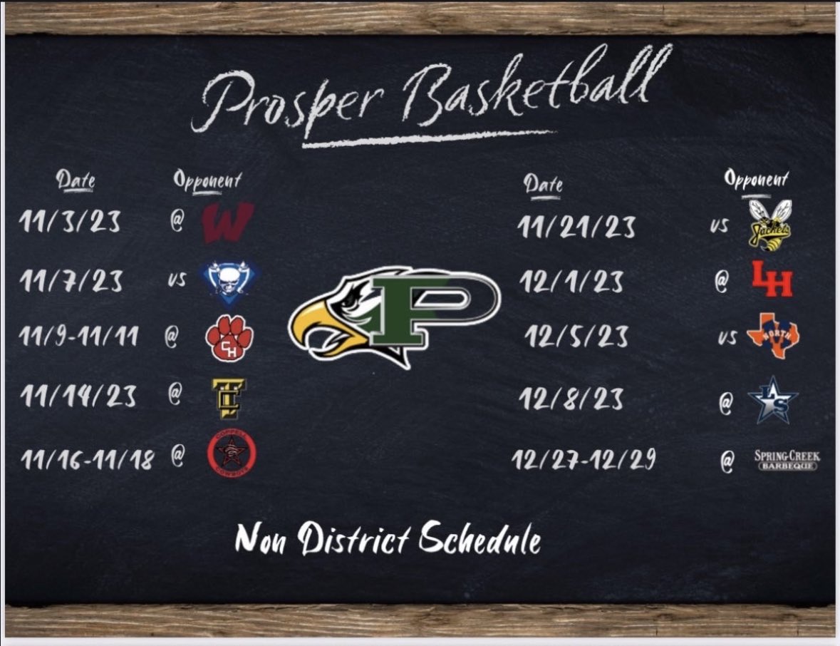ProsperGirlsBB's tweet photo. ‼️ 2023-2024 Schedule ‼️ https://t.co/FRNUQm8Svw