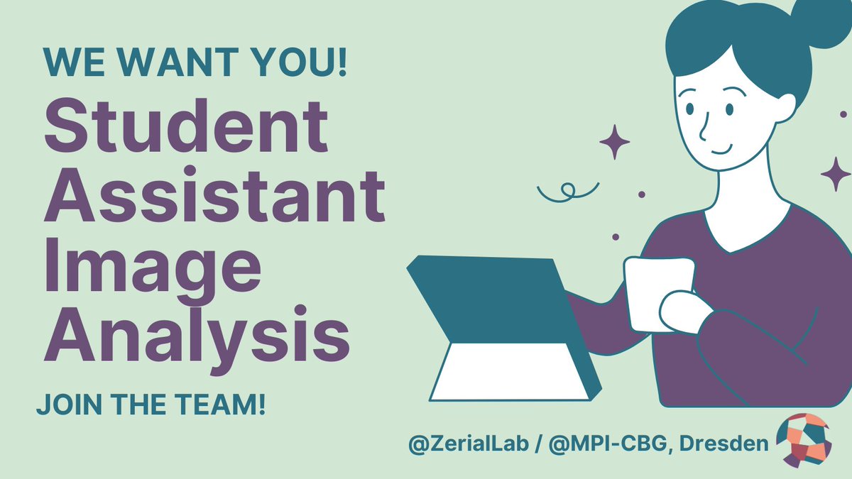 Crazy for #ImageAnalysis + #CellBiology and a university #student? We have great news for you! We are looking for a #StudentAssistant for image analysis tasks @mpicbg. Join us! #CompBiol

@DRESDEN_concept @TUD_Science @ingTUDresden 

🔗 Find the ad here: zeriallab.org/join-the-team/