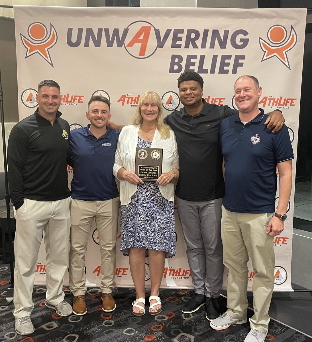 ChipSalvestrini's tweet photo. Congratulations to Coach DiNardo for being recognized as the 3ACE Academic Coach of the Year last night at the University of Maryland for her work with the Hatter Athletes.
@GameTimeCT @FCIACCommish https://t.co/48IavX5Dyq