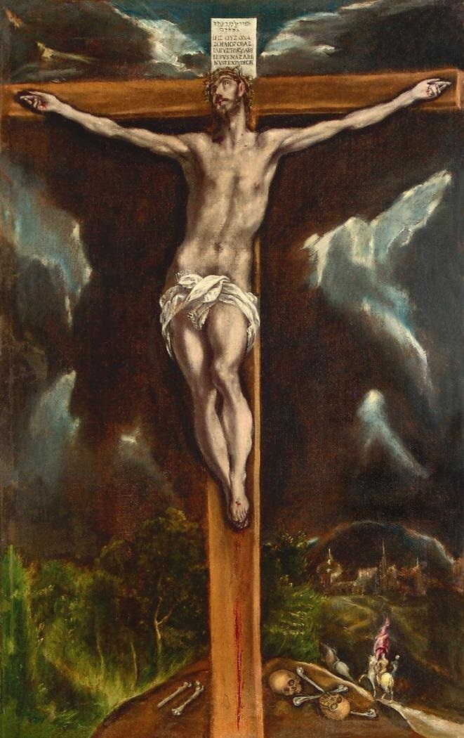 victoriamolcc's tweet photo. Cuatro versiones distintas de un mismo tema. ¿Con cuál te quedas? 

🖼️: Cristo crucificado (Mengs, Velázquez, Goya, El Greco). https://t.co/dhUcpPDK7O
