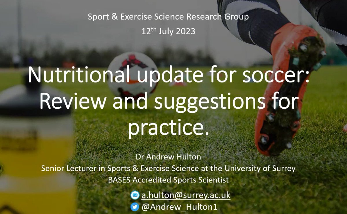 Dr Marco Beato (@marcobeato1) on Twitter photo Do not miss this presentation!!! "#Nutritional #update for #soccer: review and suggestion for #practice" by <a href="/Andrew_Hulton1/">Andrew Hulton</a>
link: youtube.com/watch?v=vSQDvO…
Thank you very much for your availability Andrew
<a href="/UniofSuffolk/">University of Suffolk</a> <a href="/NSCA/">NSCA</a> <a href="/E_C_S_S/">ECSS</a> <a href="/UOS_SportSci/">UOS_Sport Science</a> <a href="/UniOfSurrey/">University of Surrey</a> Do not miss this presentation!!! "#Nutritional #update for #soccer: review and suggestion for #practice" by <a href="/Andrew_Hulton1/">Andrew Hulton</a>
link: youtube.com/watch?v=vSQDvO…
Thank you very much for your availability Andrew
<a href="/UniofSuffolk/">University of Suffolk</a> <a href="/NSCA/">NSCA</a> <a href="/E_C_S_S/">ECSS</a> <a href="/UOS_SportSci/">UOS_Sport Science</a> <a href="/UniOfSurrey/">University of Surrey</a>