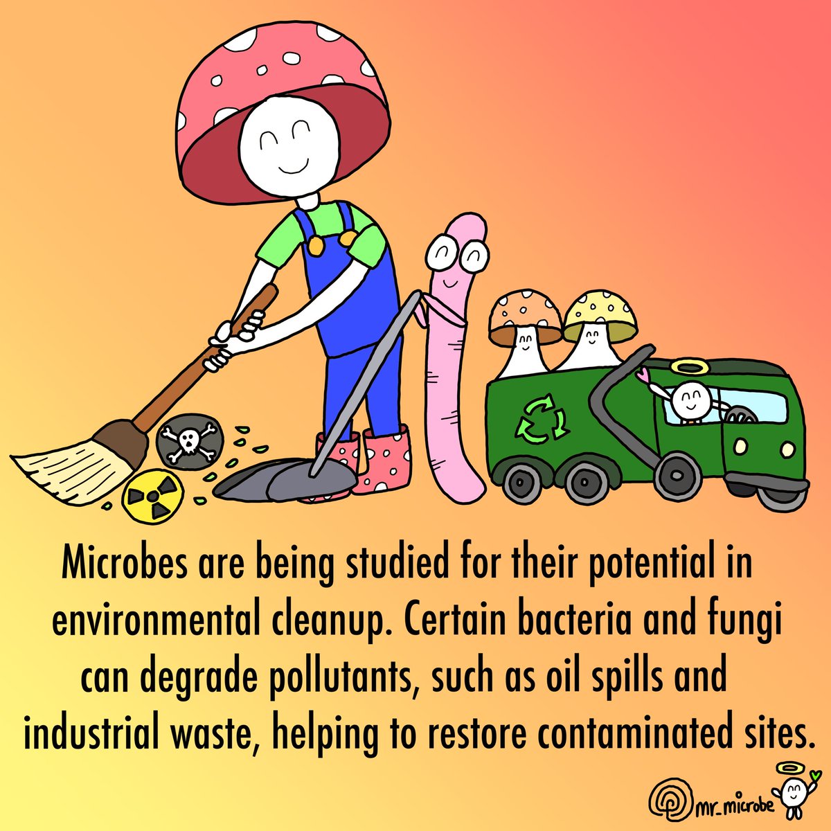 mrmicrobe44's tweet photo. Daily art challenge day #284, if there a spill in the soil call the microbes to help clean it up 🧹🧼🍄

#microbes #soil #bioremediation #healing #regenerative #agriculture #knf #microorganisms #imos #garden #farm #nft #nfts #nftart #nftartist #nftproject #nftcommunity #eth #art https://t.co/sAajnUm5nw