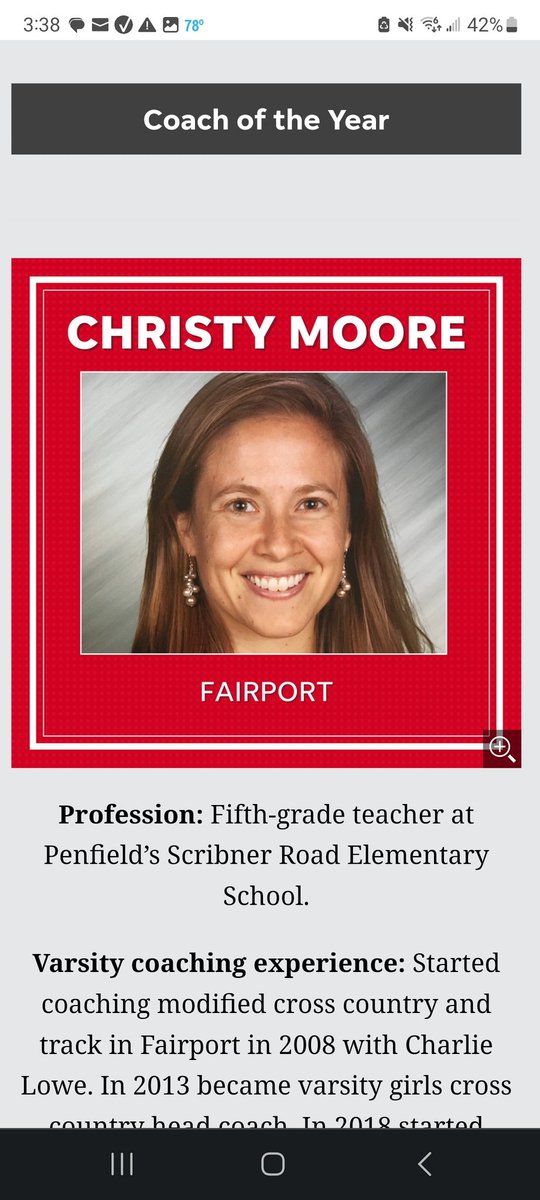 FCSDSports's tweet photo. Congratulations Coach! @fairport_high @FCSDtweets #girlstrackfield https://t.co/Fgg44y1e8X