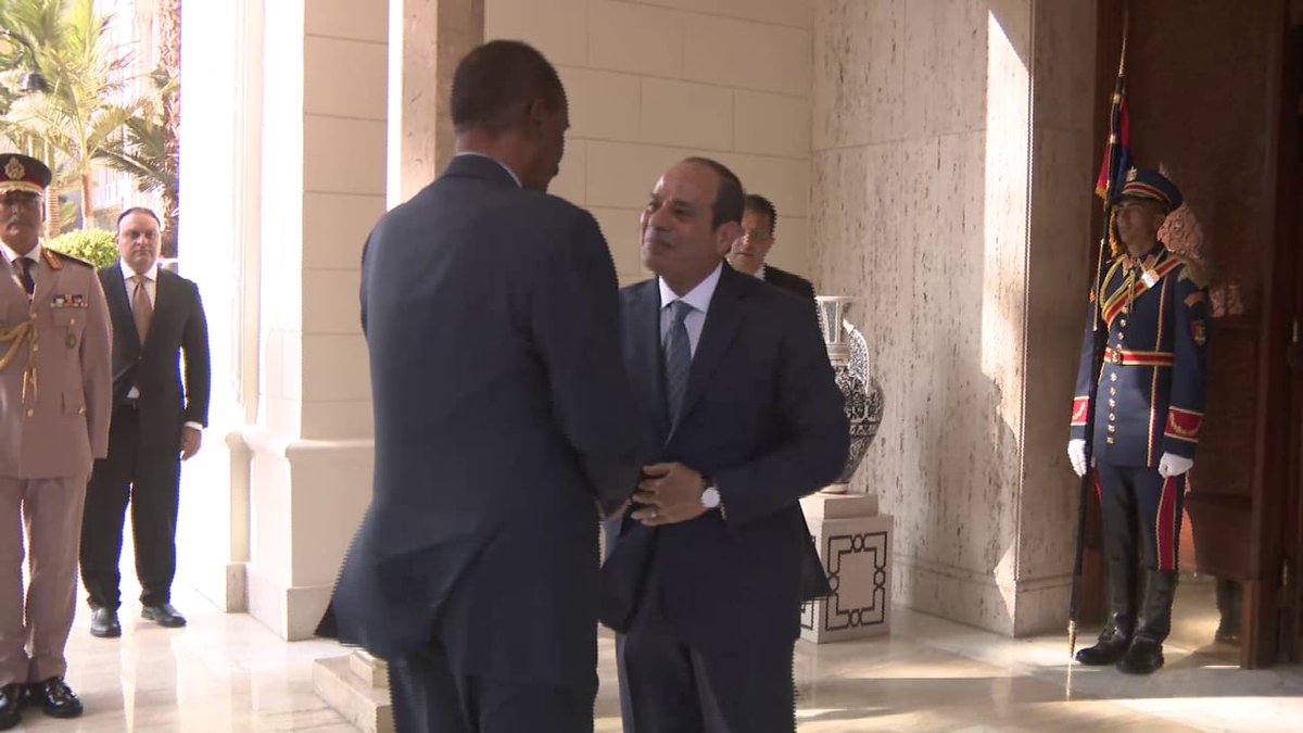 EriPrism's tweet photo. #Eritrea President Isaias Afwerki met #Egyptian President Abdel Fatah Alsisi and #Ethiopian PM Abiy Ahmed as the leaders of of the neighbours states of the Sudan convene in #Cairo. President Isaias held extensive discussions with the two leaders on the crisis in the Sudan. https://t.co/XmsCzUsOex