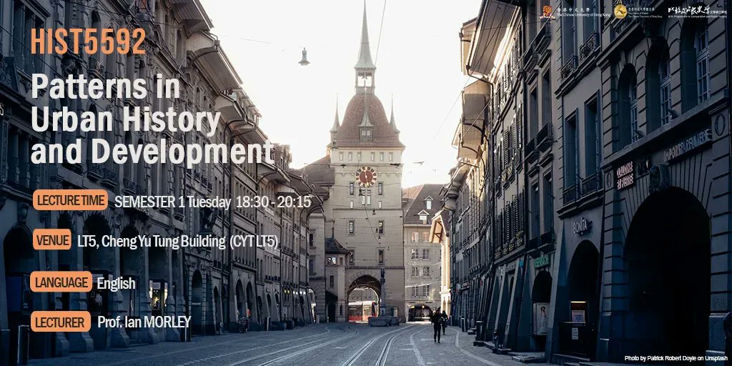cuhkmacph's tweet photo. 📍 2023-24 Term 1  Course

HIST5592 Patterns in Urban History and Development provides an introductory survey of the history of urban development from the ancient period to the end of the twentieth century. 
#MACPH #CUHK #PublicHistory #ComparativeHistory #history https://t.co/AVC7zTGTJr