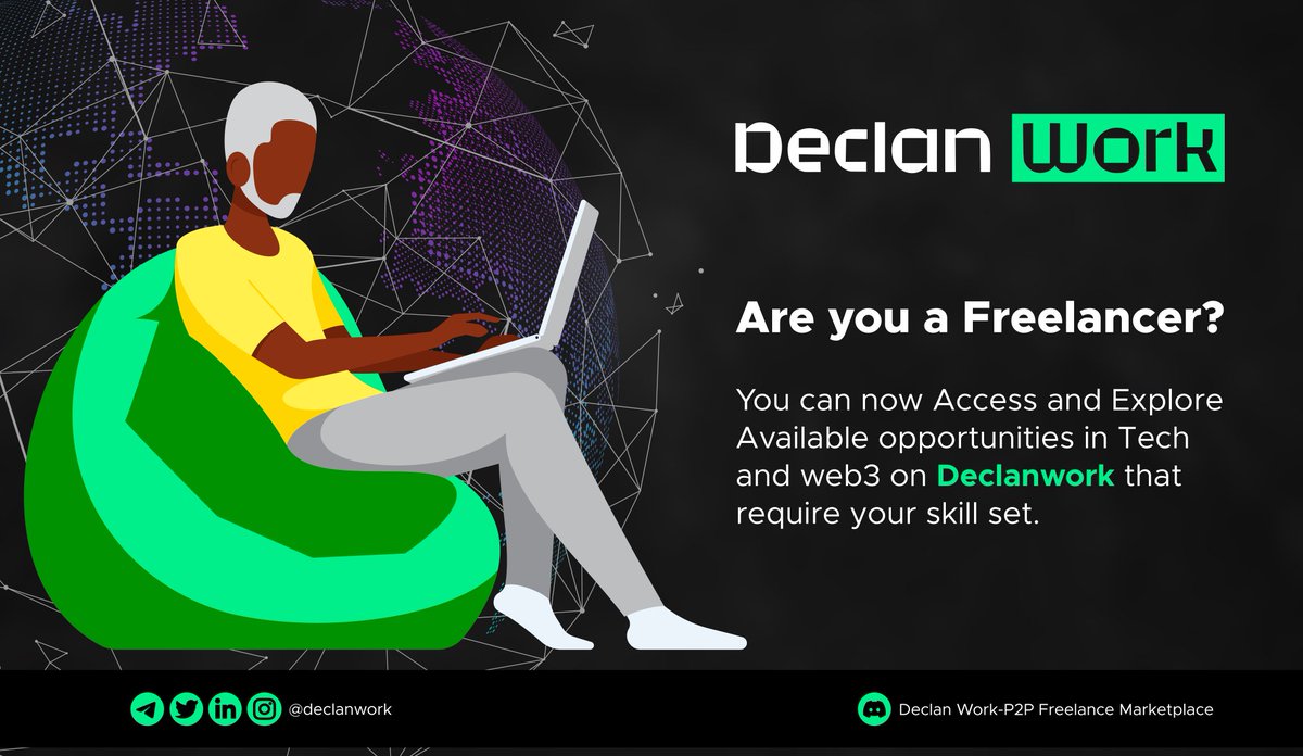 declanwork's tweet photo. With #DeclanWork you can  Access and Explore Available opportunities in #Tech and #web3 that require your skill set.🚀

Create your desired life as a #freelancer via our platform on... @flow_blockchain.🪜

Don't miss out! Join Community:👇

https://t.co/FqSRmw5iwI

#buildwithflow https://t.co/SwkYYURwD4