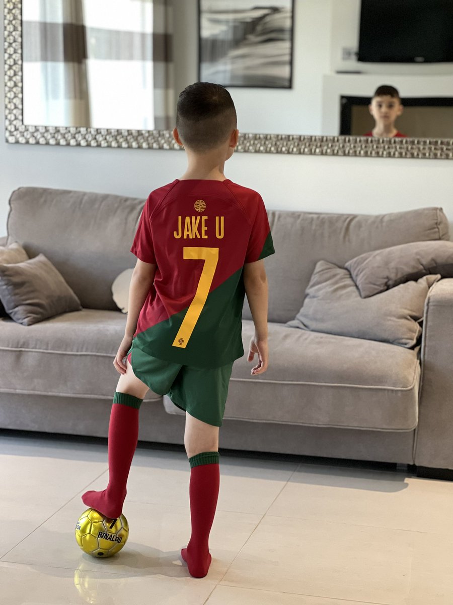scotland_love's tweet photo. Went to Portugal 🇵🇹 all the way from Scotland for a holiday and hoping to see @Cristiano to play football but couldn’t get anymore tickets 🎫 as its all sold out. To make him happy we just bought him Ronaldo stripes with his name and Ronaldo’s number. We will try again Jake https://t.co/ExgiXTPGJ2