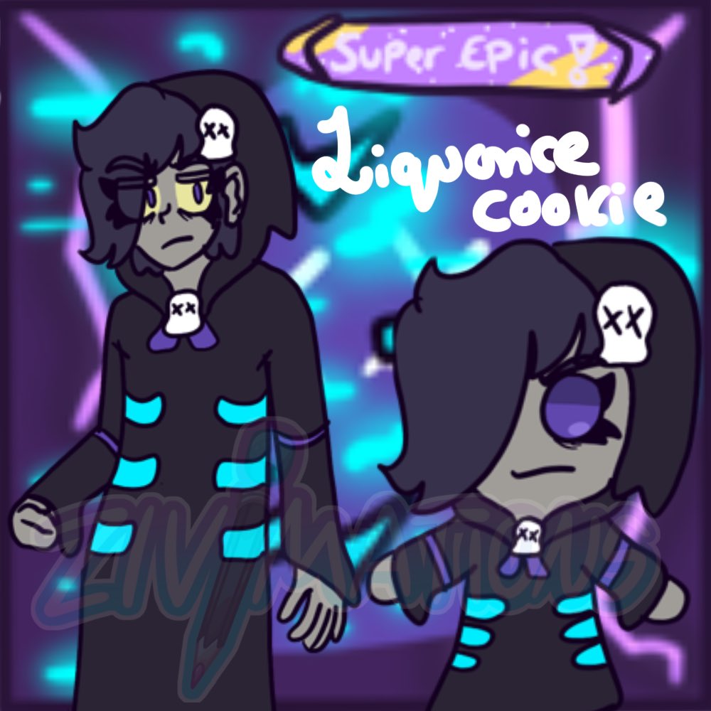 194/365

EVERYONE MEET LIQOURICE COOKIE!!
My cookiesona/a massive comfort for me right nowI made him at like 2am. I am obsessed,
He is very ingrained into Licorice’s story and he’s dating @mxltdxwnn ‘s cookie, Sweet Violet Cookie! 

He is on artfight and in my discord, pls read
