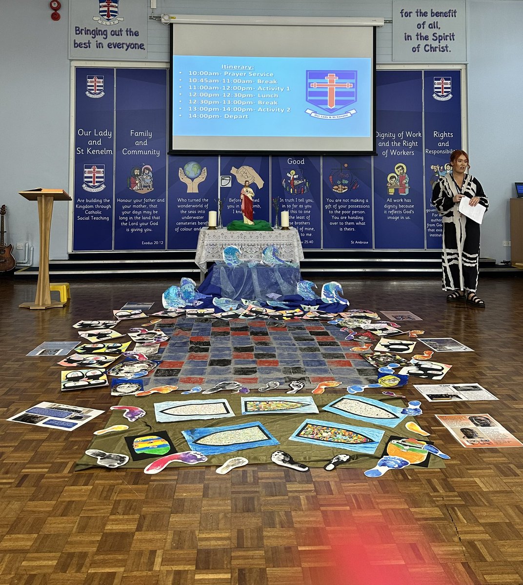 How wonderful to be sharing reflection time in @OLSK_ with pupils and staff from several schools. Focusing on our fabulous #BTK work and discussing #CST @SrJudithRussi @EducareMUK