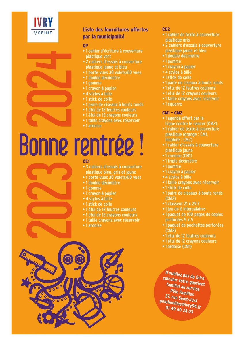 mairieivry's tweet photo. Voici le détail des pochettes niveau par niveau 👉https://t.co/zLo3q0ukVU

#rentreescolaire #rentreescolaire2024 #fournituresscolaires #ivry https://t.co/OG5Ns8mBnG