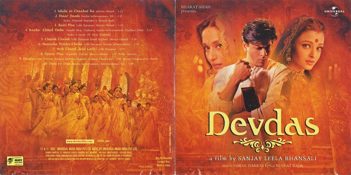 MovzMusicals999's tweet photo. #21YearsOfDevdas
This Beautiful period Romantic drama film won 5 awards at 50th National Film awards.
#Deva Audiocd @UMG
#Ismaildarbar musical
@iamsrk @AishwaryaRaiWeb @MadhuriDixit @SanjayleelaBha2
@ErosNow https://t.co/Mp0Q0r5Xt4