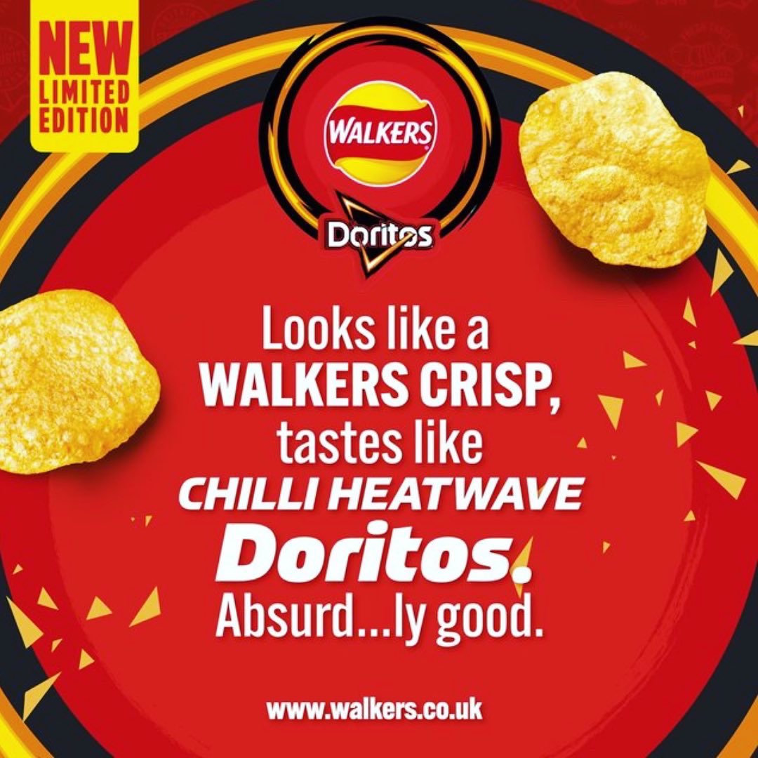 NEW PRODUCT 🔥

Limited edition Walkers Doritos now available to buy in store ▶️

£1.25 Price-marked packs, size 15x65g 🌍
