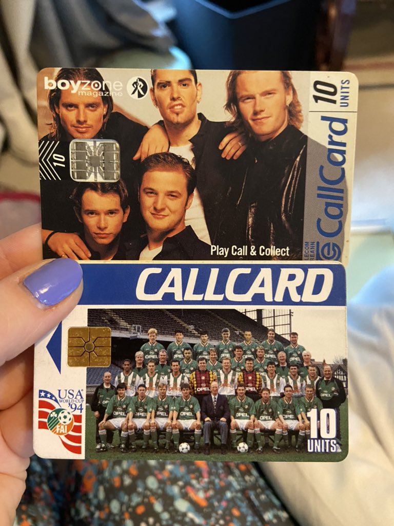 maevequeen's tweet image. The clear-out continues. Going deep now lads. Boyzone Magazine and USA 94 World Cup featuring Jack Charlton have appeared. #callcard #telecomeireann #boyzone #COYBIG