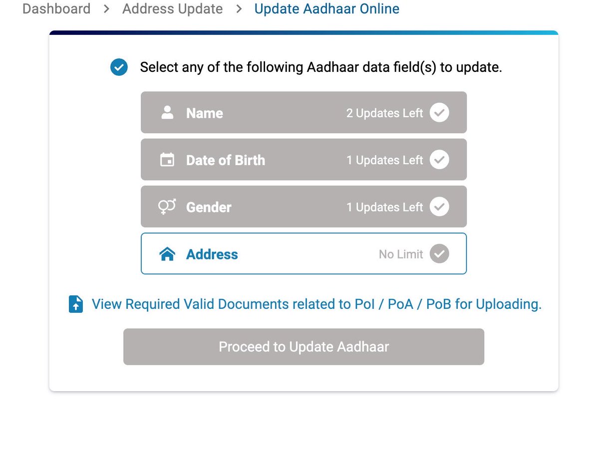 atuljadhav's tweet photo. @UIDAI @ceo_uidai 
Why the Name of option is disabled ? How do I update the name ? https://t.co/TnY7EruyRc