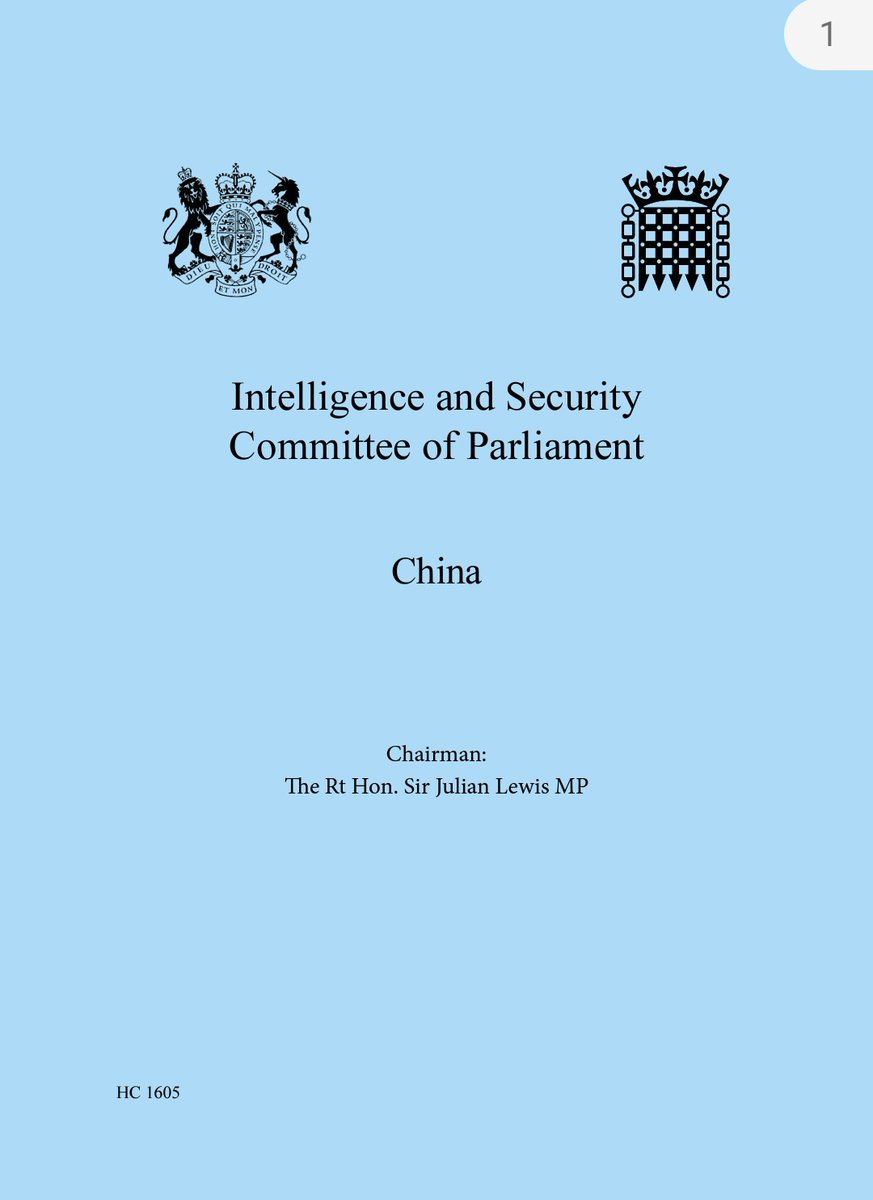 Sandbagger_01's tweet photo. The UK's Intelligence and Security Committee of Parliament has released a long awaited report on #China 🇨🇳

Timing comes after the passage of the National Security Bill and Christine Lee's appeal against MI5 warning. 👀

https://t.co/tIknOfC1hH https://t.co/hgtfx3htdi