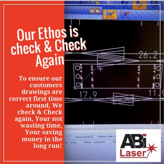 ABILASERUK's tweet photo. We always ensure where possible mistakes are avoided at the earliest opportunity, We understand everyone is busy and sometimes errors can be missed off.
#Abilaser #lasercutting #checkpoint #Checkagain #drawings #cad #Mistakes #ethos https://t.co/y6eBgbujmv