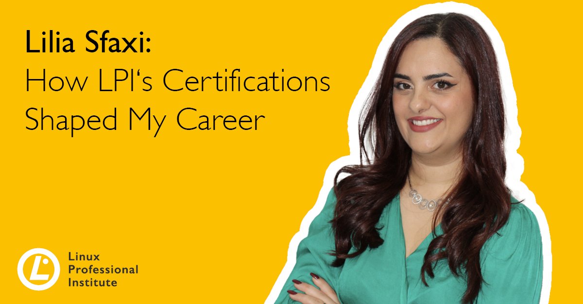 Linux Professional Institute Europe (@lpieurope) on Twitter photo “This experience has reinforced my belief in the power of certifications to validate skills, open doors, and enhance careers.”
Read Dr. Lilia Sfaxi’s (<a href="/Lillitou/">Lilia Sfaxi Youssef</a>) #LPI story to learn how you can level up your career with <a href="/LPIConnect/">Linux Professional Institute (LPI)</a>: lpi.org/ZLm “This experience has reinforced my belief in the power of certifications to validate skills, open doors, and enhance careers.”
Read Dr. Lilia Sfaxi’s (<a href="/Lillitou/">Lilia Sfaxi Youssef</a>) #LPI story to learn how you can level up your career with <a href="/LPIConnect/">Linux Professional Institute (LPI)</a>: lpi.org/ZLm