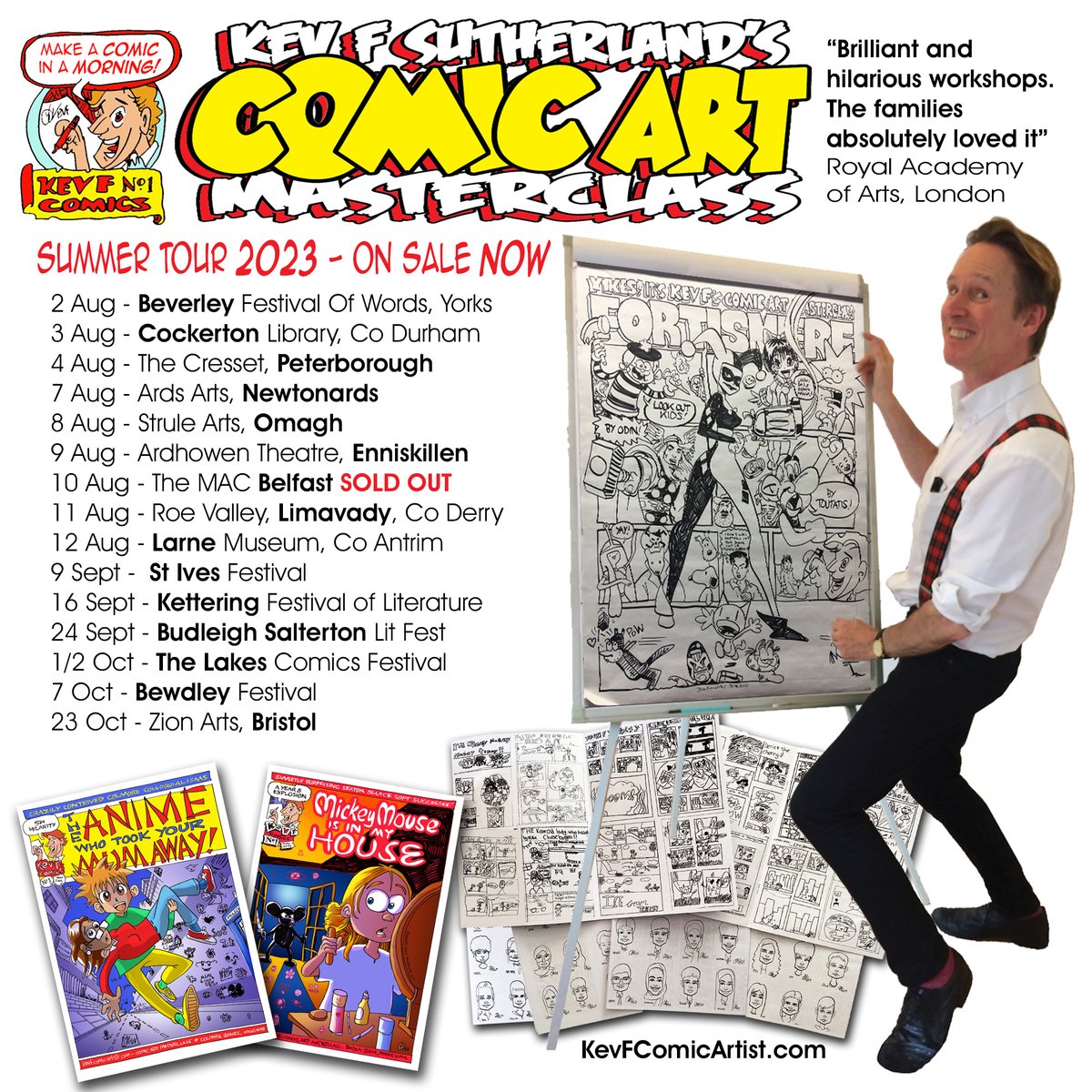 I've got a record number of Kev F's Comic Art Masterclasses coming up. Age 7 &amp; over, book now

kevfcomicart.blogspot.com/2023/07/comic-…

(Links in the blog)

<a href="/bevlitfest/">Beverley Literature Festival</a> @DarlLibs @TheCresset <a href="/ArdsArts/">Ards Arts Centre</a> <a href="/StruleArts/">Strule Arts Centre</a> <a href="/TheMACBelfast/">The MAC</a> <a href="/LarneMuseum/">Larne Museum</a> <a href="/stivesfestival/">St Ives September</a> <a href="/BudleighLitFest/">Budleigh Salterton Literary Festival</a> <a href="/littlelicaf/">Little LICAF</a>