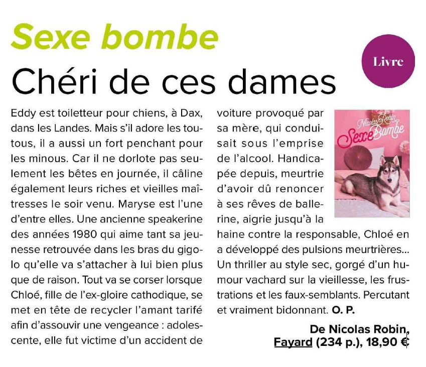 'Un thriller gorgé d'un humour vachard sur la vieillesse, les frustrations et les faux semblants. Percutant et vraiment bidonnant'. Merci beaucoup @closerfr ❤️😍 On va se poiler cet été ! @EditionsFayard @robinnicolas #lecturedété