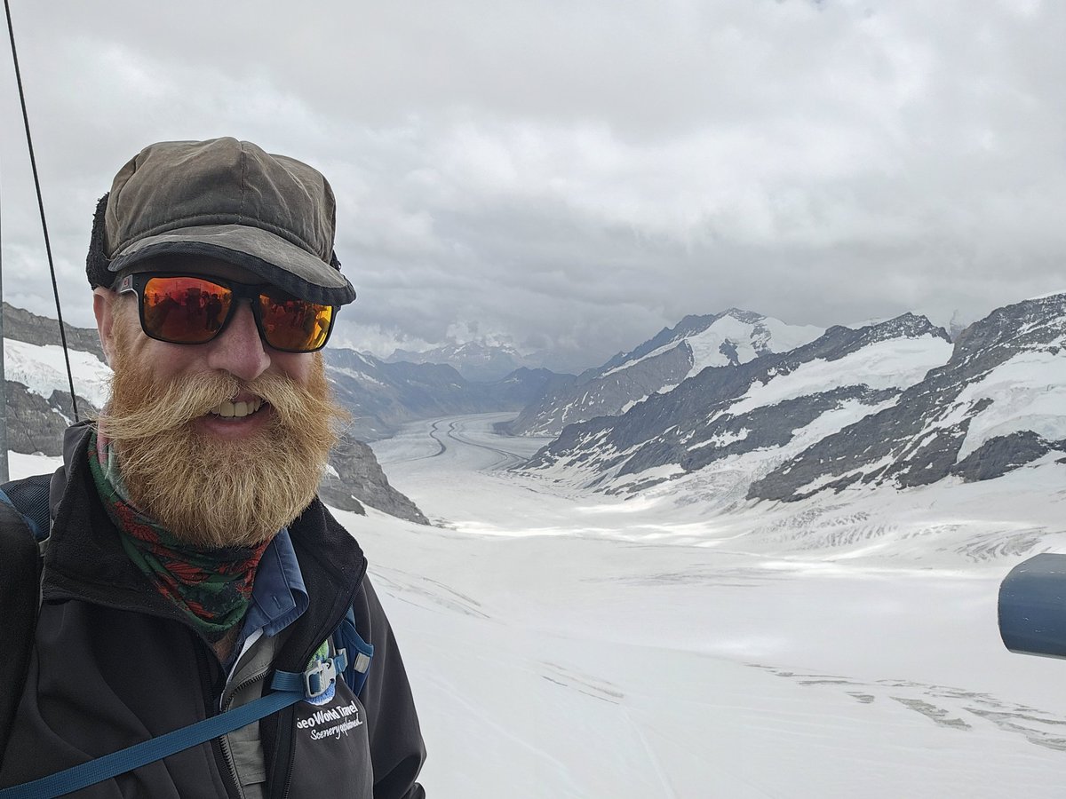 On our way home from our Switzerland tour 2023. Pic1: Matterhorn, Pic2: Aletsch Glacier from Eggishorn, Pic3: The Glarus Thrust &amp; Martin's Hole, Pic4: <a href="/_JamesCresswell/">James Cresswell</a> at the Jungfraujoch