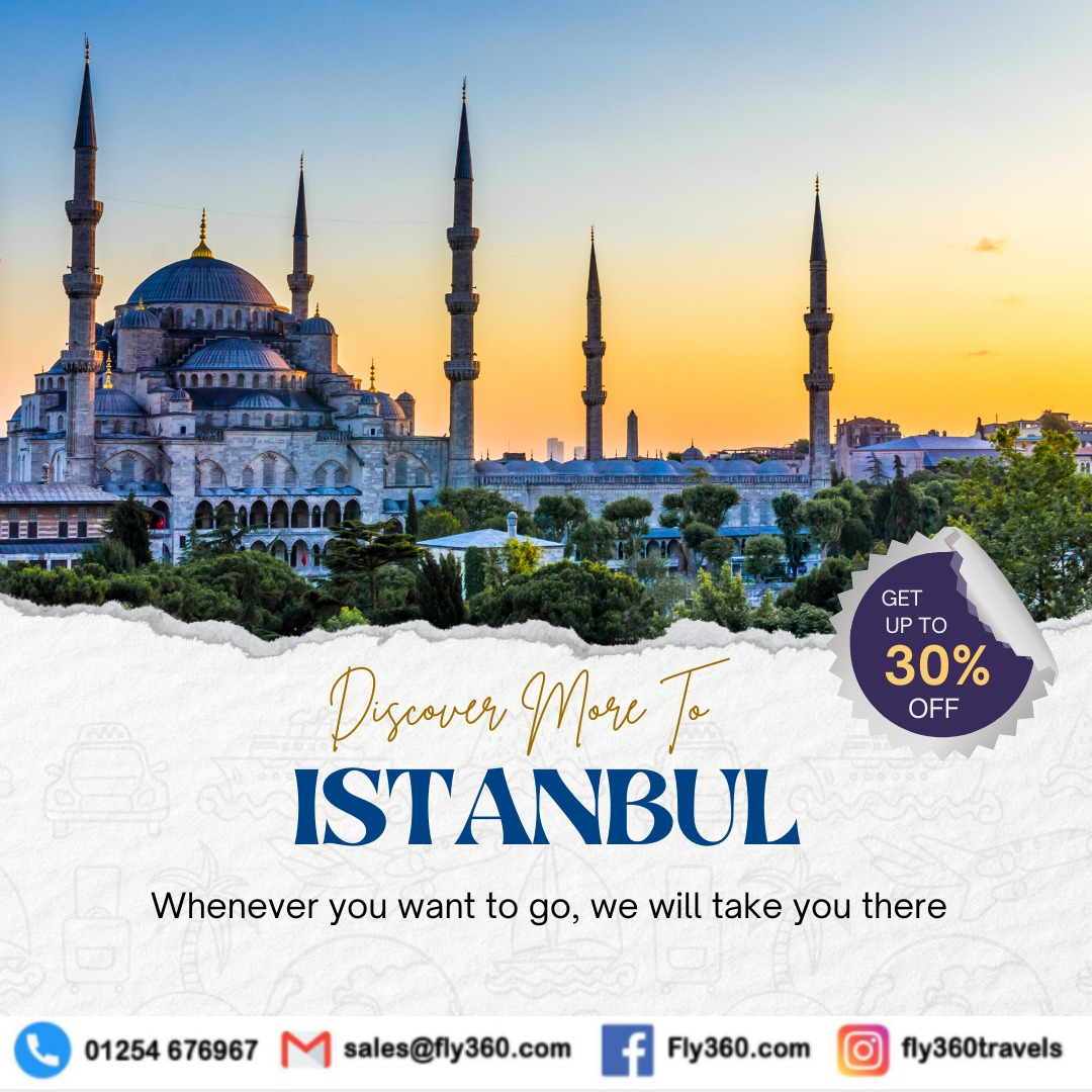 fly360uk's tweet photo. Make unforgettable memories with your family in the captivating city of Istanbul! 
Take advantage of our family package and enjoy up to 30% discount on tickets!  
Book now with fly360 and let the adventure begin! 
.
.
#FamilyAdventure #FlyToIstanbul #DiscountedTickets #Fly360 https://t.co/QzkitZbhcy
