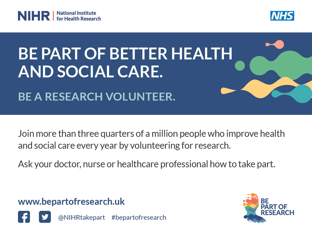 You can sign up to #BePartofResearch here: volunteer.bepartofresearch.nihr.ac.uk/Participants/R…

#NHS75 
@LivHospitalsRI <a href="/NIHRtakepart/">Be Part of Research</a>