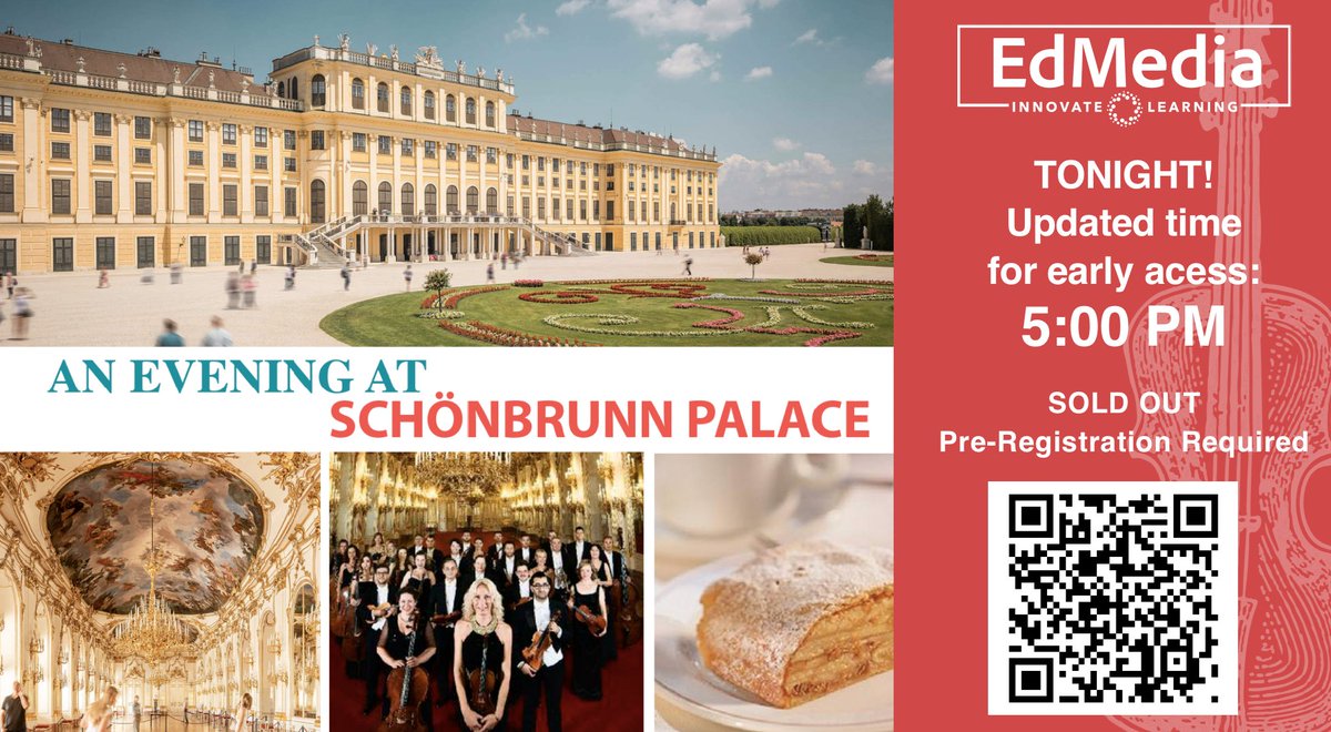 CONCERT UPDATE! Check your email or scan the code for an important update and details about tonight's sold out tour, dinner and concert at Schönbrunn Palace. #edmedia23