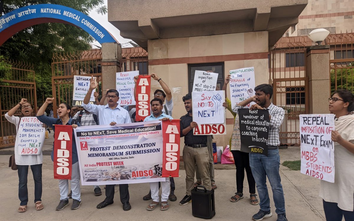 We congratulate all for the VICTORY against #NExT 

#AIDSO started to fight when the first  #NMC bill was published in 2019.

Join  &amp; strengthen us  to 
Improve infrastructure &amp; to fight against commercialization of medical education

#NONEXTFOR2019BATCH 
#cancelnext
