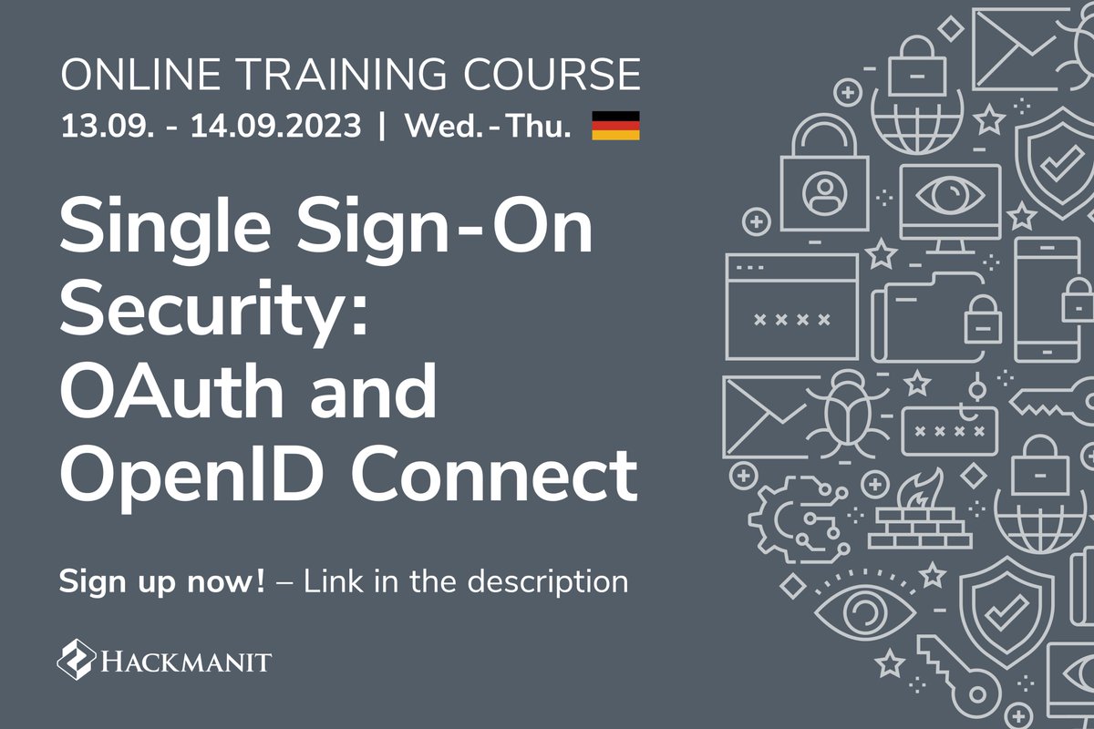 hackmanit's tweet image. Register today for our in-depth German training course in September. 
You’ll gain a clear understanding of how to establish single sign-on and #API security using #OAuth 2.0 and #OpenID Connect.

More details and information here:
🌐 hackmanit.de/en/training/oa…

#oidc #itsecurity