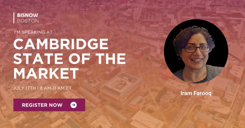 Excited to be speaking at @bisnow Cambridge State of the Market. Join me, <a href="/MassEOED/">MA EOED</a> Secretary Yvonne Hao, and <a href="/kendallnow/">Kendall Square Association</a> ED Beth O'Neill Maloney in a fireside chat moderated by Jennifer Schultz <a href="/SullivanLaw/">Sullivan & Worcester</a>. Register at lnkd.in/eqd-6423