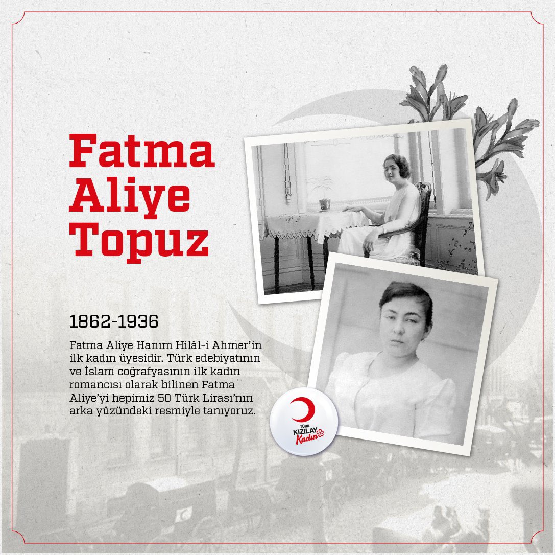 Bugün, Türk edebiyatının ve Kızılay kadın hareketinin öncülerinden Fatma Aliye Hanım'ın ölüm yıl dönümü. 

Onun cesareti ve merhameti, bugün bizlere ilham kaynağı olmaya devam ediyor. Rahmetle ve saygıyla anıyoruz. #FatmaAliyeHanım #KadınKahramanlar