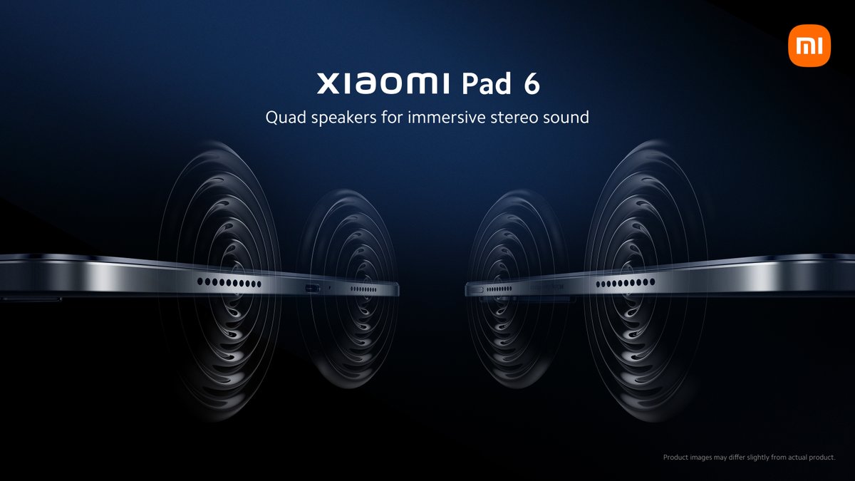 Xiaomi's tweet image. WQHD+ eye care display👀 and Quad speakers🔊 will offer a comfortable immersive experience with #XiaomiPad6. #BuiltForWork #DesignedForEase 

Learn more: s.mi.com/gWLzVM76