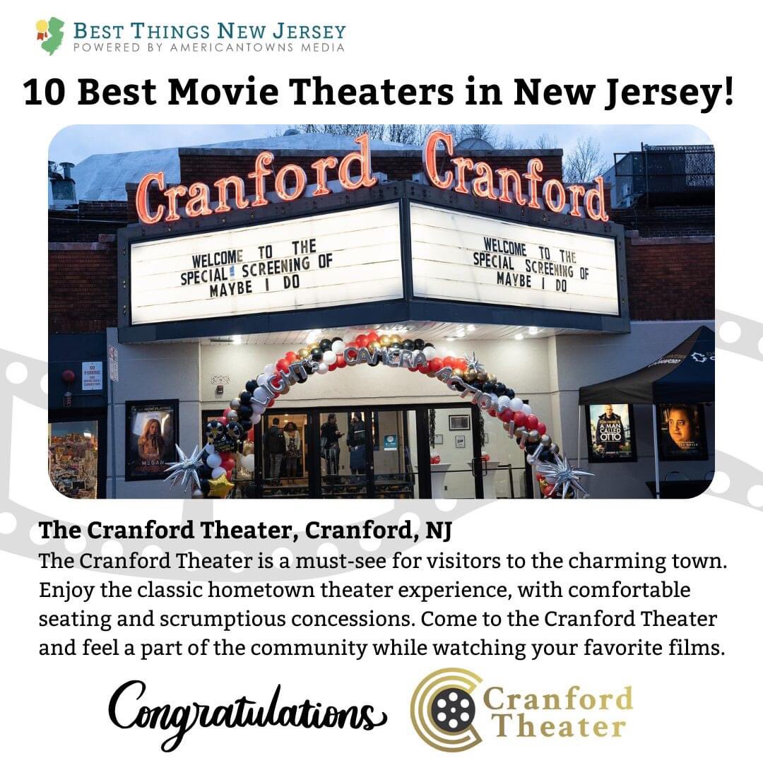 Big congrats to my dear friend &amp; fellow <a href="/GardenStateFilm/">Garden State Film Festival</a> board member Doreen Sayegh on her #CranfordTheater in @visitcranfordnbeing recognized by Best Things New Jersey as one of the top movie theaters in New Jersey!

The Cranford Theater contributes so much to the communities.