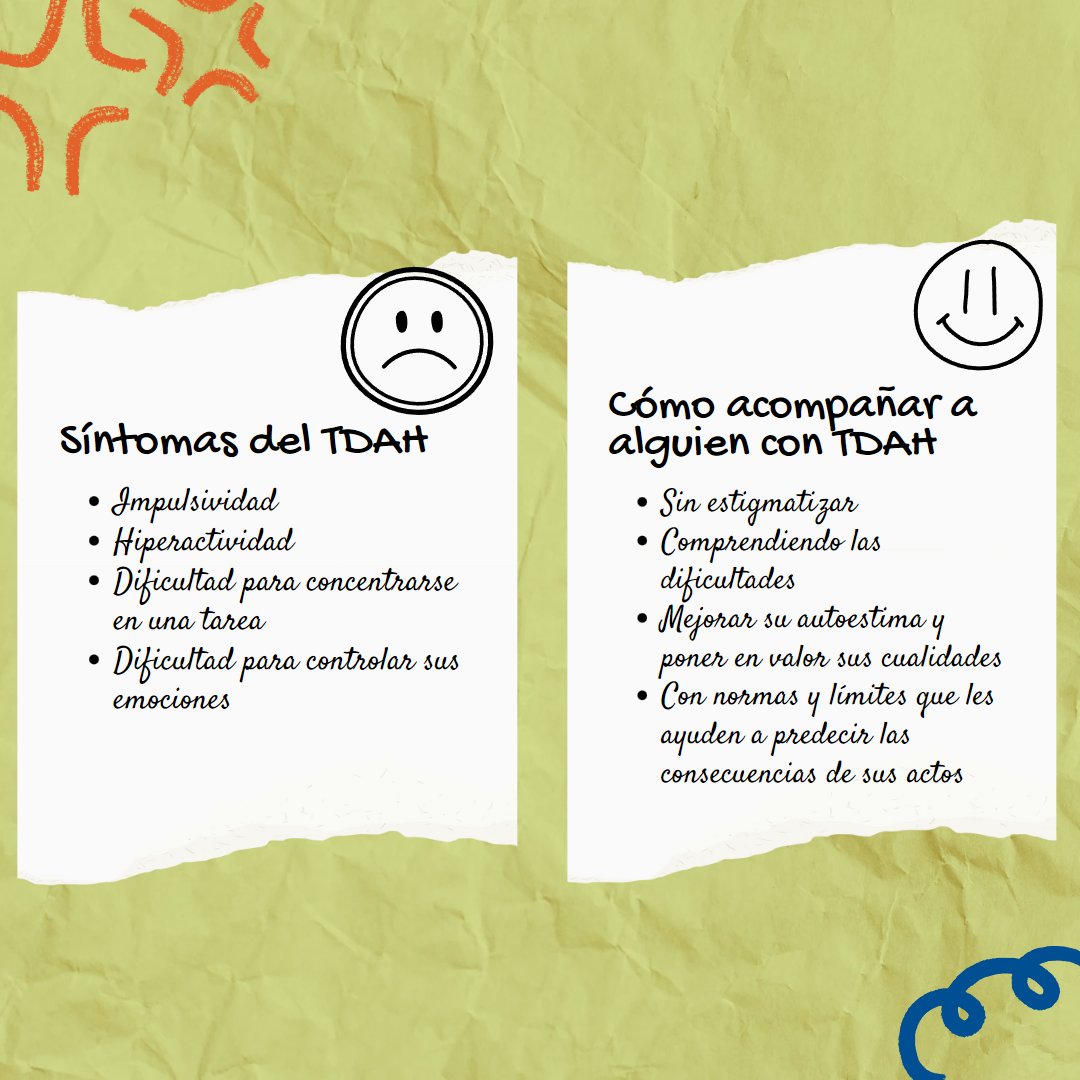 👉Es importante detectar los síntomas del TDAH pero más importante es saber cómo acompañar a alguien con #TDAH. 

🫂Recuerda, sin estigmatizar, escuchando y con empatía resulta más sencillo.